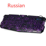 J10 colorful luminous gaming mouse keyboard Russian keyboard